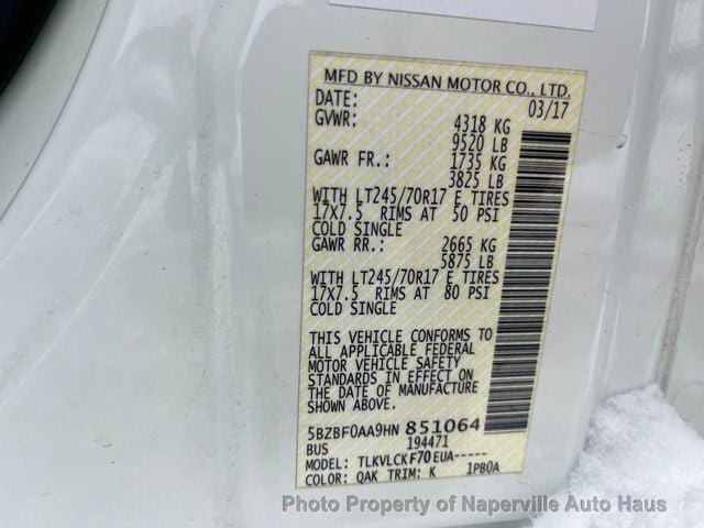 2017 Nissan NV Passenger 3500 HD S V6 - 22953615 - 24