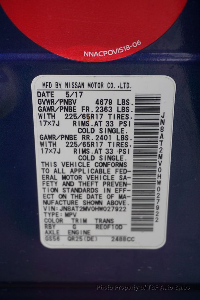 2017 Nissan Rogue AWD SV - 23007697 - 27