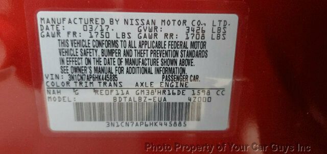 2017 Nissan Versa Sedan SV - 22944386 - 27