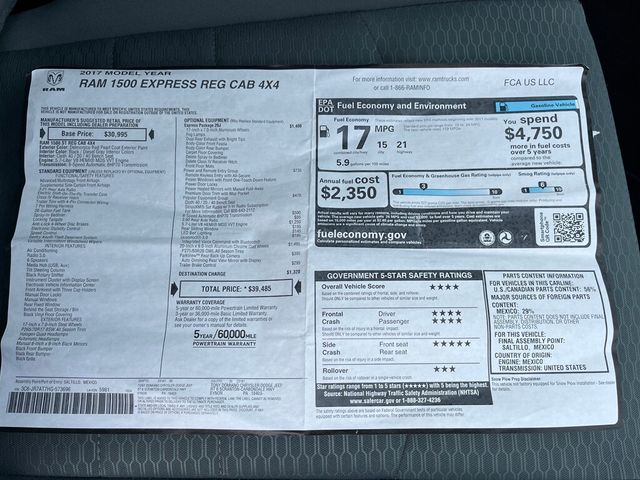 2017 Ram 1500 Hard to Find Regular Cab Short Bed Hemi 4x4 - 23055619 - 15