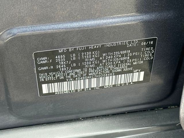 2017 Subaru Outback 2.5i - 22943623 - 22