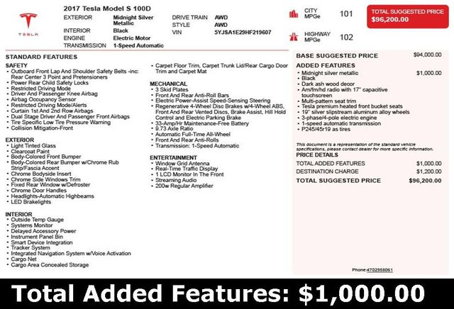 2017 Tesla Model S 100D AWD - 22976058 - 2