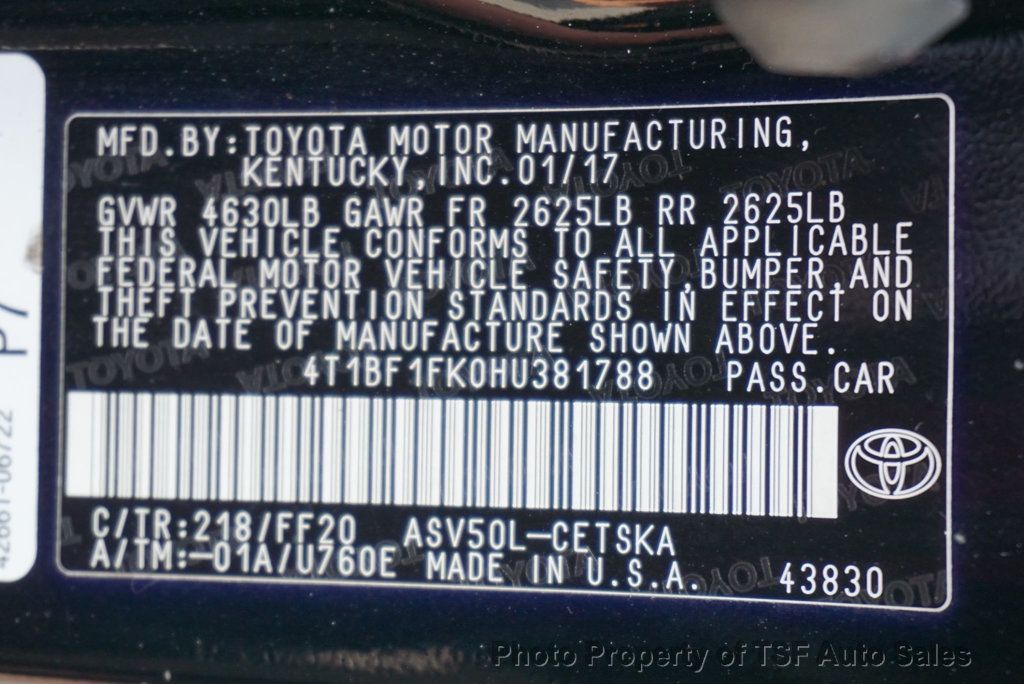 2017 Toyota Camry SE Automatic - 22491729 - 12