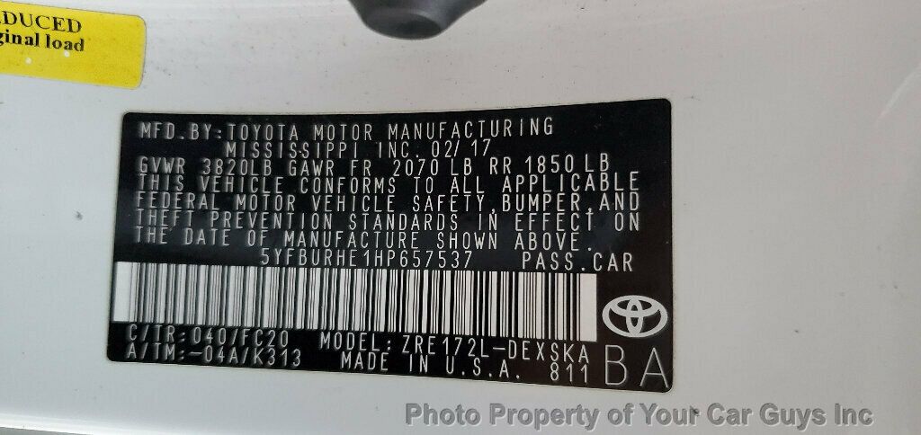 2017 Toyota Corolla LE Eco w/Package 1 CVT Automatic - 22644886 - 23