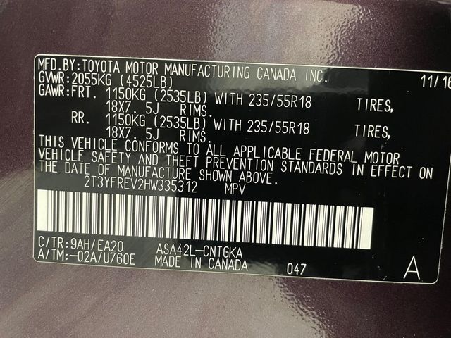 2017 Toyota RAV4 Platinum FWD - 22937507 - 45