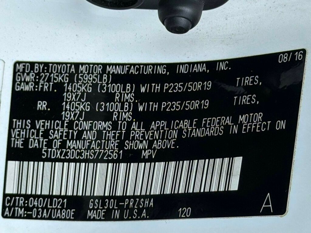 2017 Toyota Sienna SE FWD 8-Passenger - 23037145 - 53