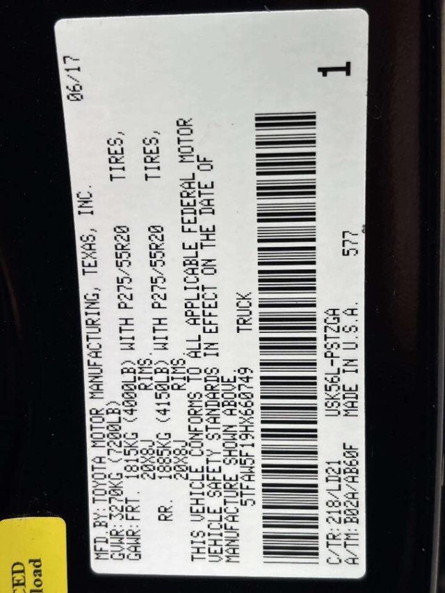 2017 Toyota Tundra 1794 Edition 4x4 4dr CrewMax Cab Pickup SB (5.7L V8 FFV) - 23007406 - 37