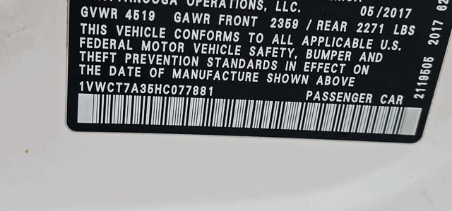 2017 Volkswagen Passat 1.8T SEL Premium Automatic - 22999319 - 10