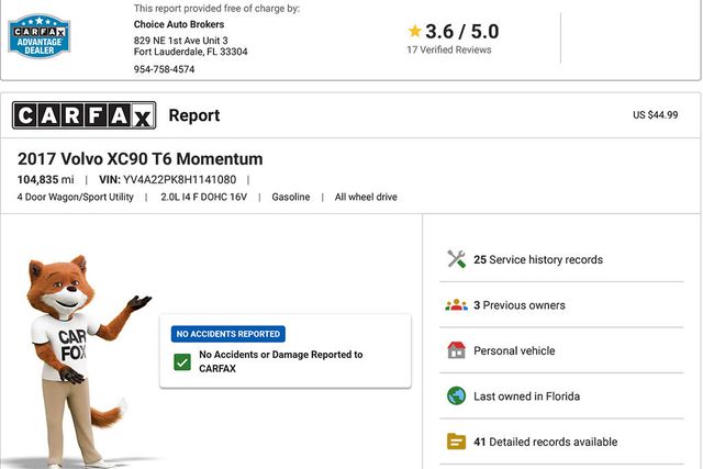 2017 Volvo XC90 T6 AWD 7-Passenger Momentum - 22999173 - 1