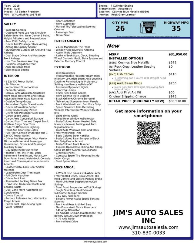 2018 Audi A3 Sedan 2.0 TFSI Premium FWD - 22941118 - 6