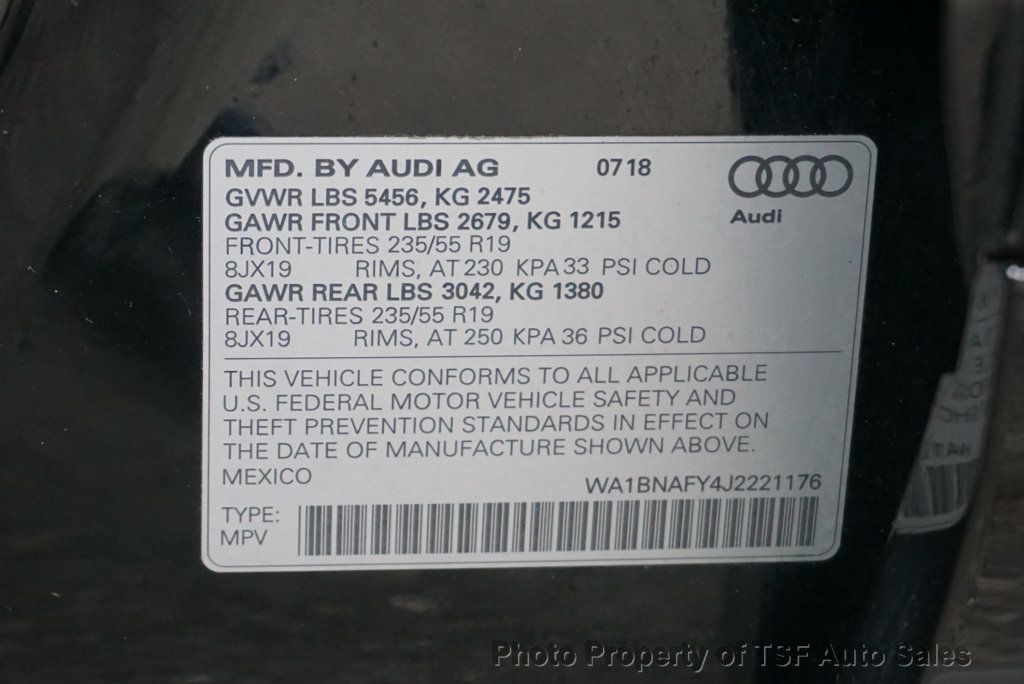 2018 Audi Q5 2.0 TFSI Premium Plus NAVI REAR CAMERA CARPLAY PANO ROOF  - 22959398 - 40