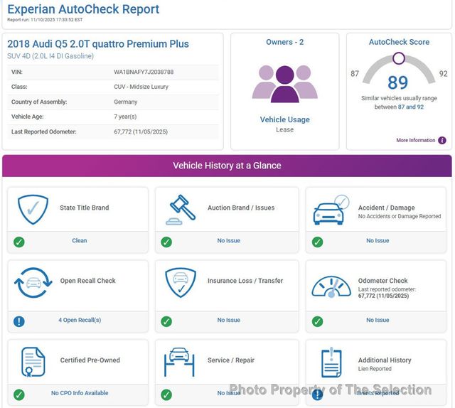 2018 Audi Q5 2.0 TFSI PREMIUM PLUS W/BANG & OLUFSEN SOUND SYSTEM. - 22944389 - 7