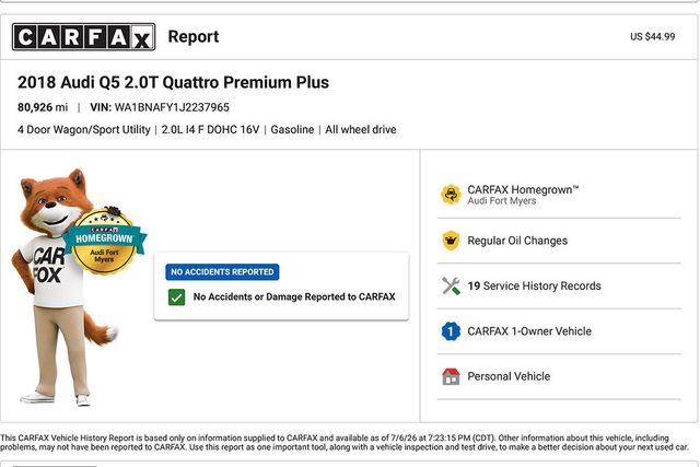 2018 Audi Q5 2.0 TFSI Summer of Audi Premium Plus - 23049840 - 1