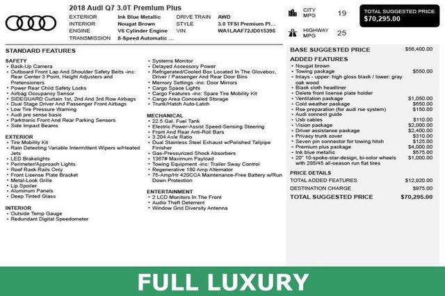 2018 Audi Q7 3.0 TFSI Premium Plus - 23039240 - 2