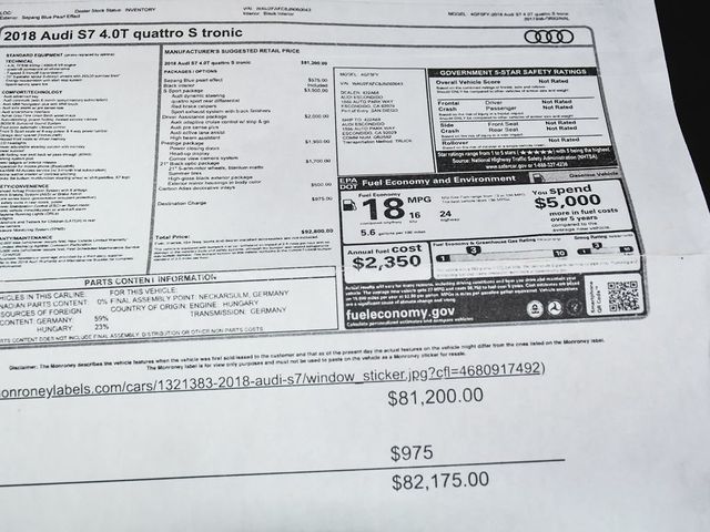2018 Audi S7 4.0T Prestige - 23041767 - 71
