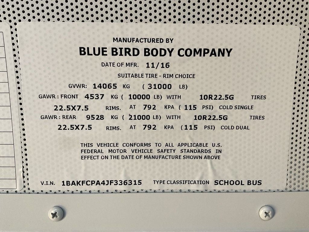 2018 BLUE BIRD BLUE BIRD VISION - 22387956 - 9