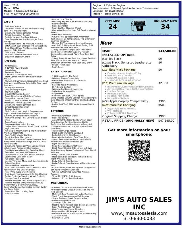 2018 BMW 4 Series 430i Essentials Package Premium Package - 22959066 - 6