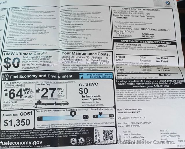 2018 BMW 7 Series 1 OWNER 740e PLUG IN HYBRID,ORIGINALLY $ 102,865 - 20791351 - 5