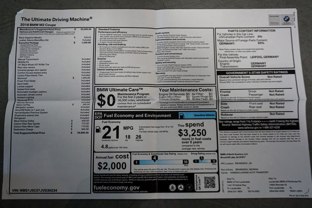 2018 BMW M2 *M2 Coupe* *6-Speed Manual* *Dinan Upgrades* *Full PPF* - 23010806 - 79