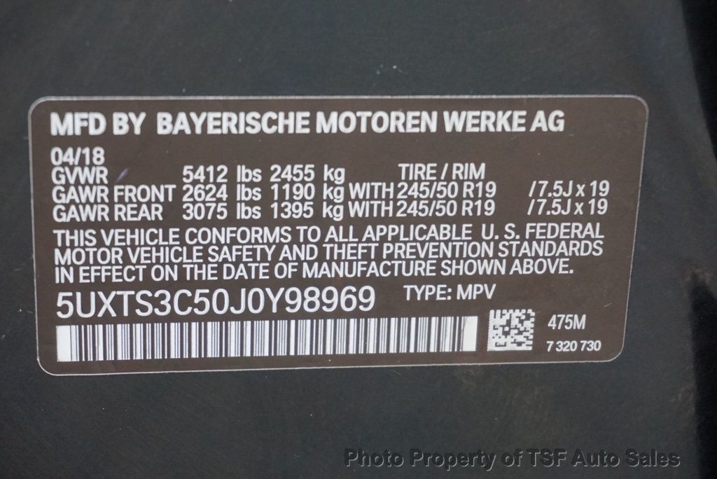 2018 BMW X3 M40i Sports Activity Vehicle CLEAN CARFAX W/ SERVICE HISTORY - 23053796 - 50