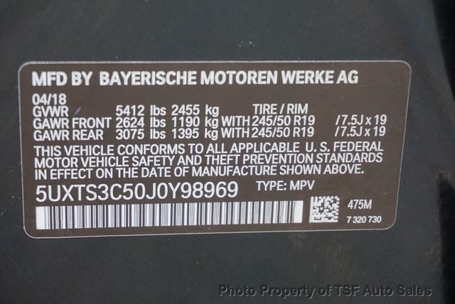 2018 BMW X3 M40i Sports Activity Vehicle CLEAN CARFAX W/ SERVICE HISTORY - 23053796 - 50