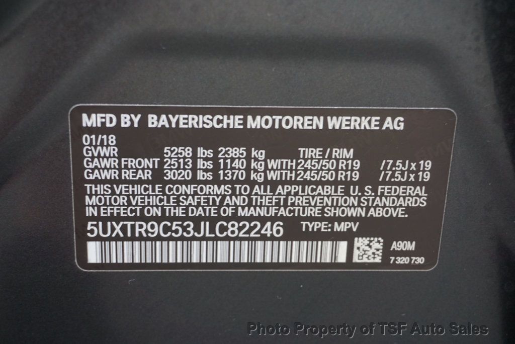 2018 BMW X3 xDrive30i DRIVER ASSIST/HUD/NAVI/360 CAMS/HOT&COOL SEATS/XENONS  - 23007118 - 58