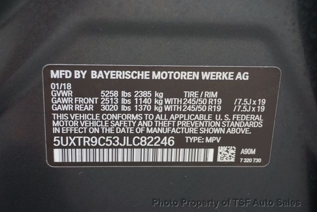 2018 BMW X3 xDrive30i DRIVER ASSIST/HUD/NAVI/360 CAMS/HOT&COOL SEATS/XENONS  - 23007118 - 58