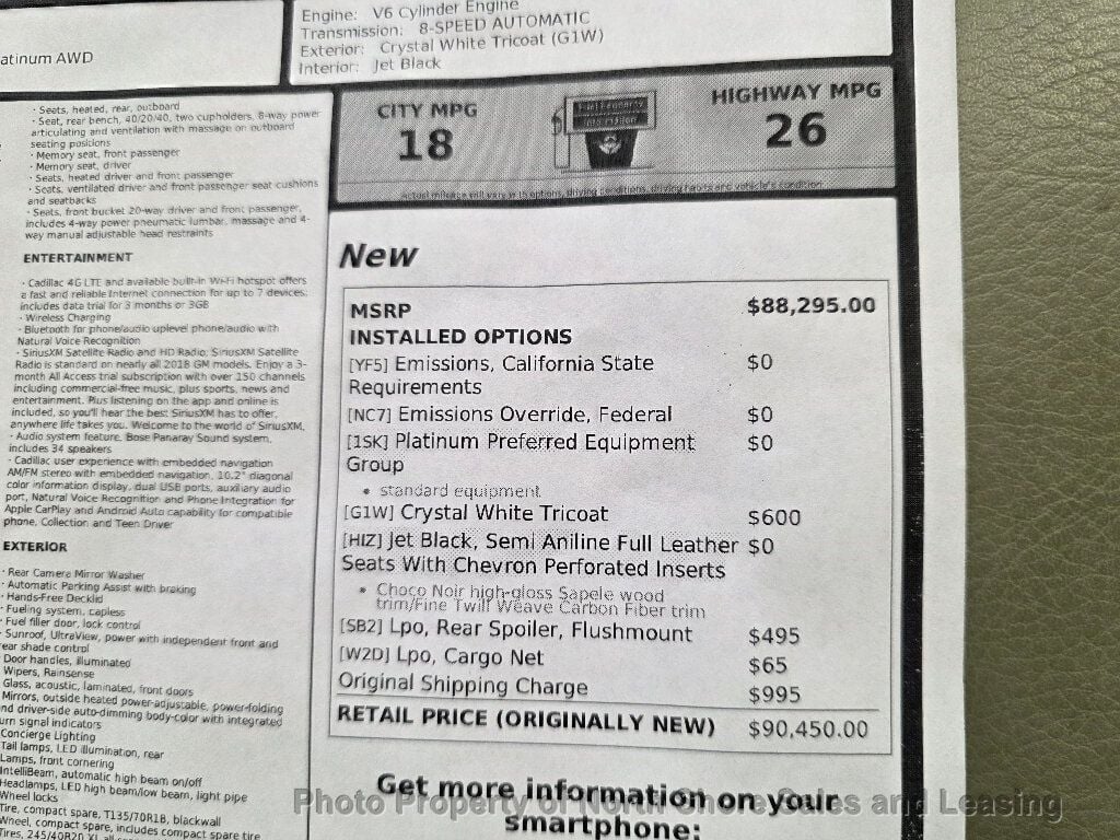 2018 Cadillac CT6 Sedan 4dr Sedan 3.0L Turbo Platinum AWD - 23017646 - 72