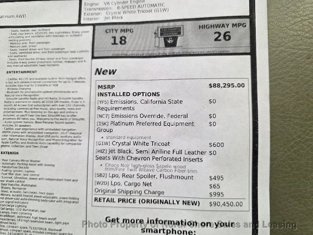 2018 Cadillac CT6 Sedan 4dr Sedan 3.0L Turbo Platinum AWD - 23017646 - 72