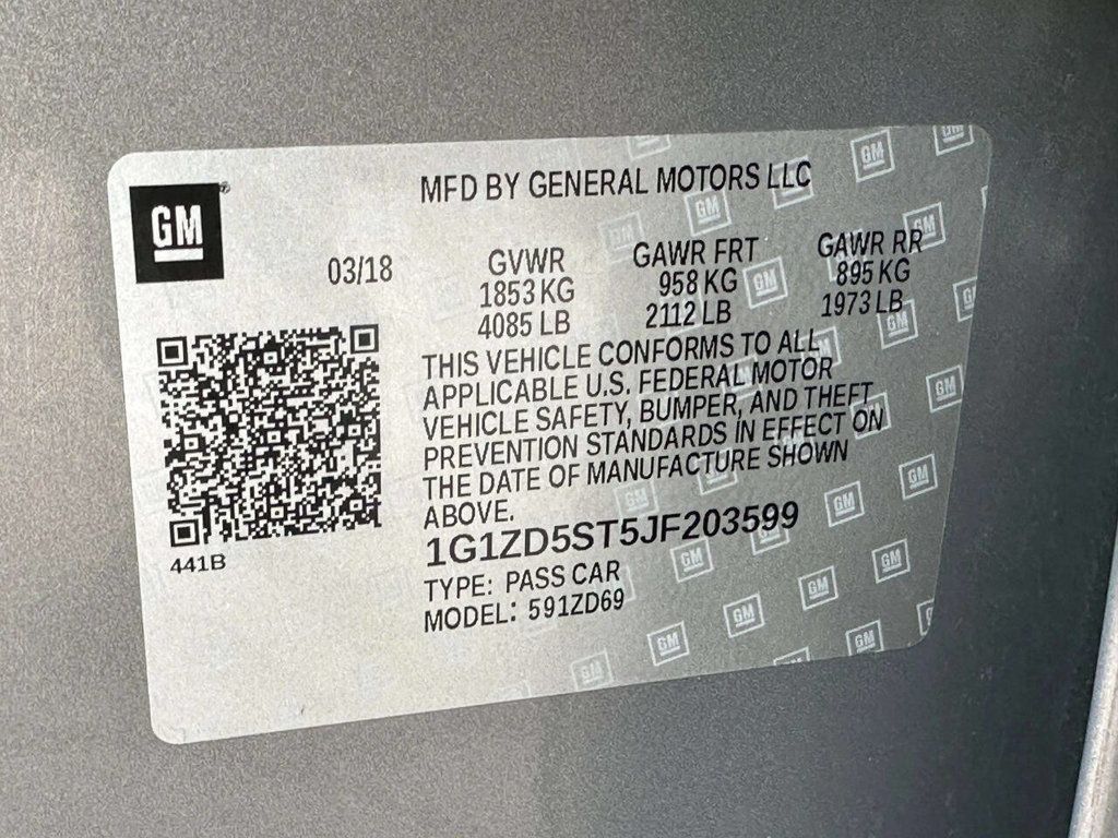 2018 Chevrolet Malibu 4dr Sedan LT w/1LT - 22981222 - 26