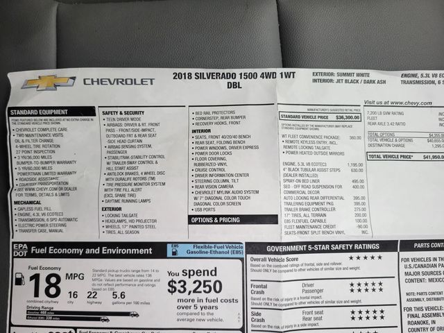 2018 Chevrolet Silverado 1500 Double Cab Work Truck Pickup 4D 6 1/2 ft - 22969902 - 33