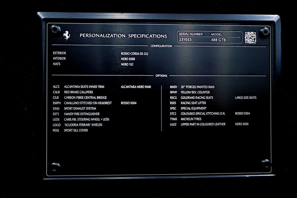 2018 Ferrari 488 GTB ROSSO CORSA...5,920 Miles...GOLDRAKE Race Seats  - 22864646 - 20