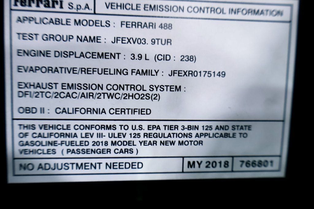 2018 Ferrari 488 GTB ROSSO CORSA...5,920 Miles...GOLDRAKE Race Seats  - 22864646 - 36