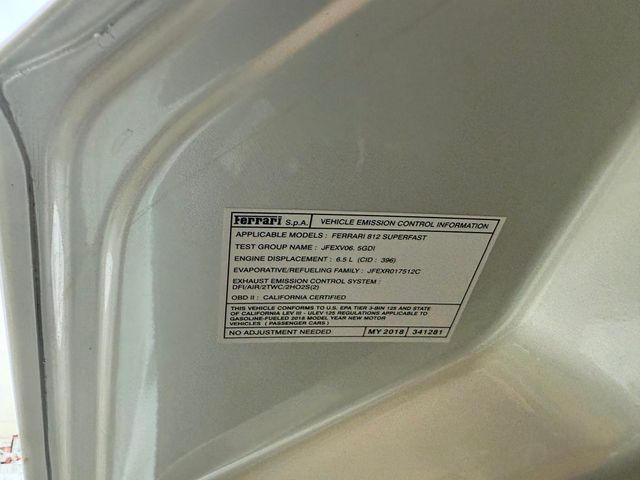 2018 Ferrari 812 Superfast BIANCO FUJI ONLY 2,000 MILES HIGH MSRP RARE SPEC - 22932333 - 58