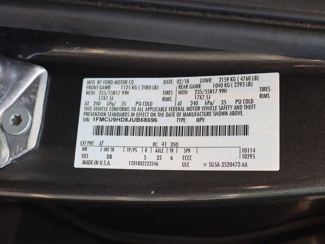 2018 Ford Escape SEL 4WD - 23055297 - 29