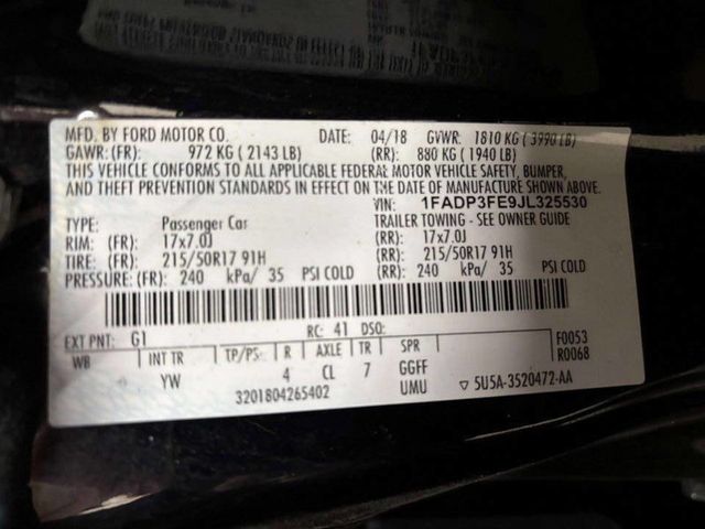 2018 Ford Focus SE Sedan - 22964799 - 36