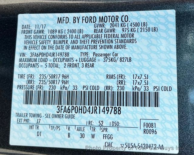2018 Ford Fusion SE FWD - 23060426 - 30