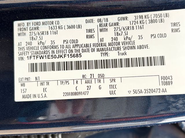 2018 Ford F-150 Lariat Ford F150  - 23029947 - 42