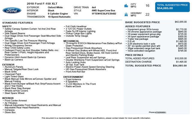 2018 Ford F-150 XLT - 23093707 - 2