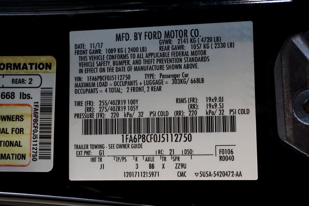 2018 Ford Mustang *GT Premium* *Performance Pkg* *6-Spd Manual* *Brembo's* - 23048516 - 15