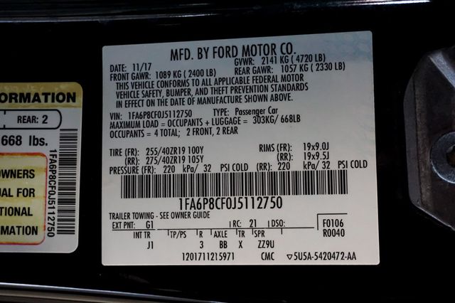 2018 Ford Mustang *GT Premium* *Performance Pkg* *6-Spd Manual* *Brembo's* - 23048516 - 15