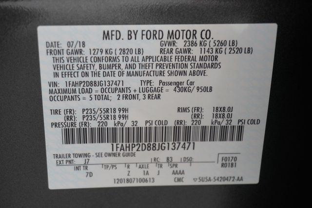 2018 Ford Taurus SE FWD - 22821000 - 25