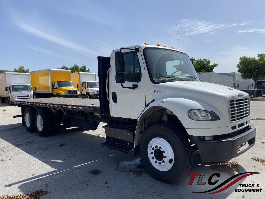 2018 Freightliner Business Class M2 106 52k GVWR, w/ 24ft Flatbed Platform body - 23067071 - 0