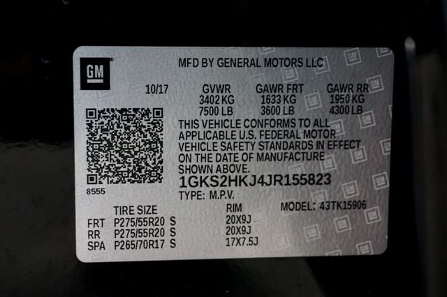 2018 GMC Yukon XL *Yukon XL Denali* *4WD* *Black/Black* *Nav/DVD* - 22973142 - 18