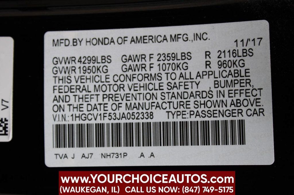 2018 Honda Accord Sedan EX L 4dr Sedan (1.5T I4) - 22911207 - 33