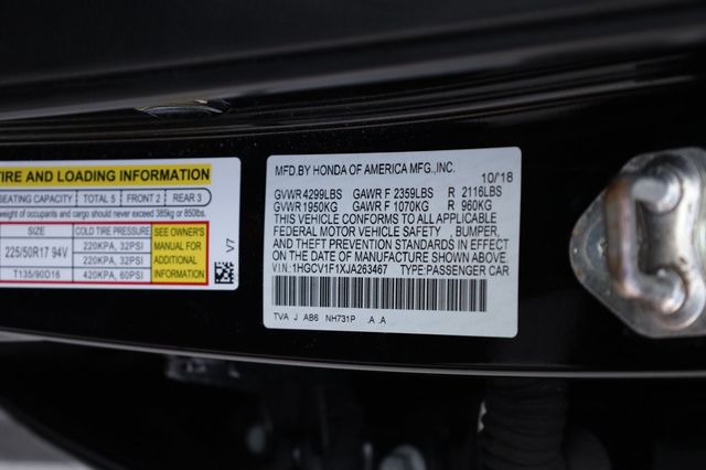 2018 Honda Accord Sedan LX CVT - 22907933 - 12