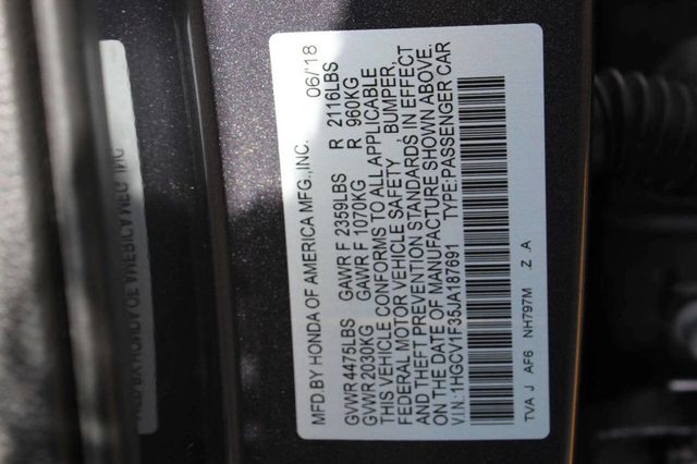 2018 Honda Accord Sedan Sport 4dr Sedan (1.5T I4 CVT) - 22930839 - 28