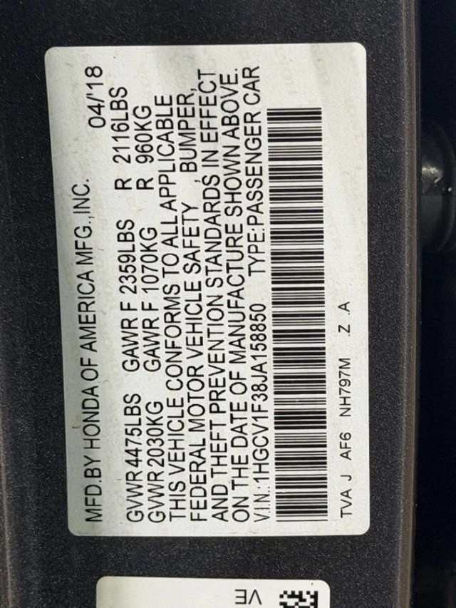 2018 Honda Accord Sedan Sport 4dr Sedan (1.5T I4 CVT) - 22973858 - 12