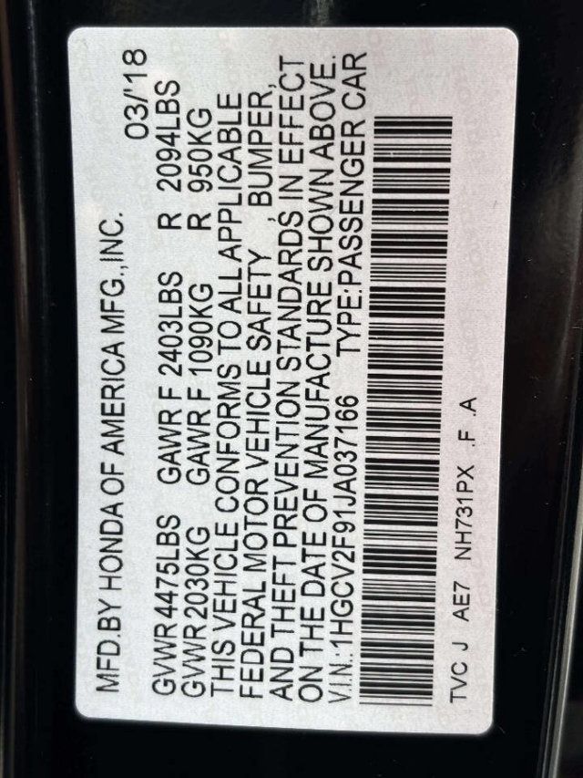 2018 Honda Accord Sedan Touring 2.0T Automatic - 23041916 - 38