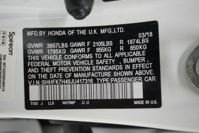 2018 Honda Civic Hatchback Sport CVT - 23026416 - 24